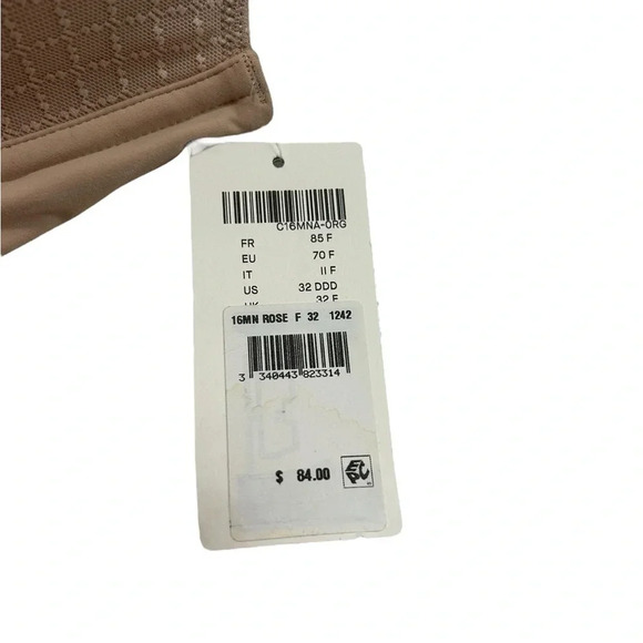 Chantelle Rose Light Pink Lace Front Underwire Plunge Bra Size 32DDD NWT - Picture 3 of 10